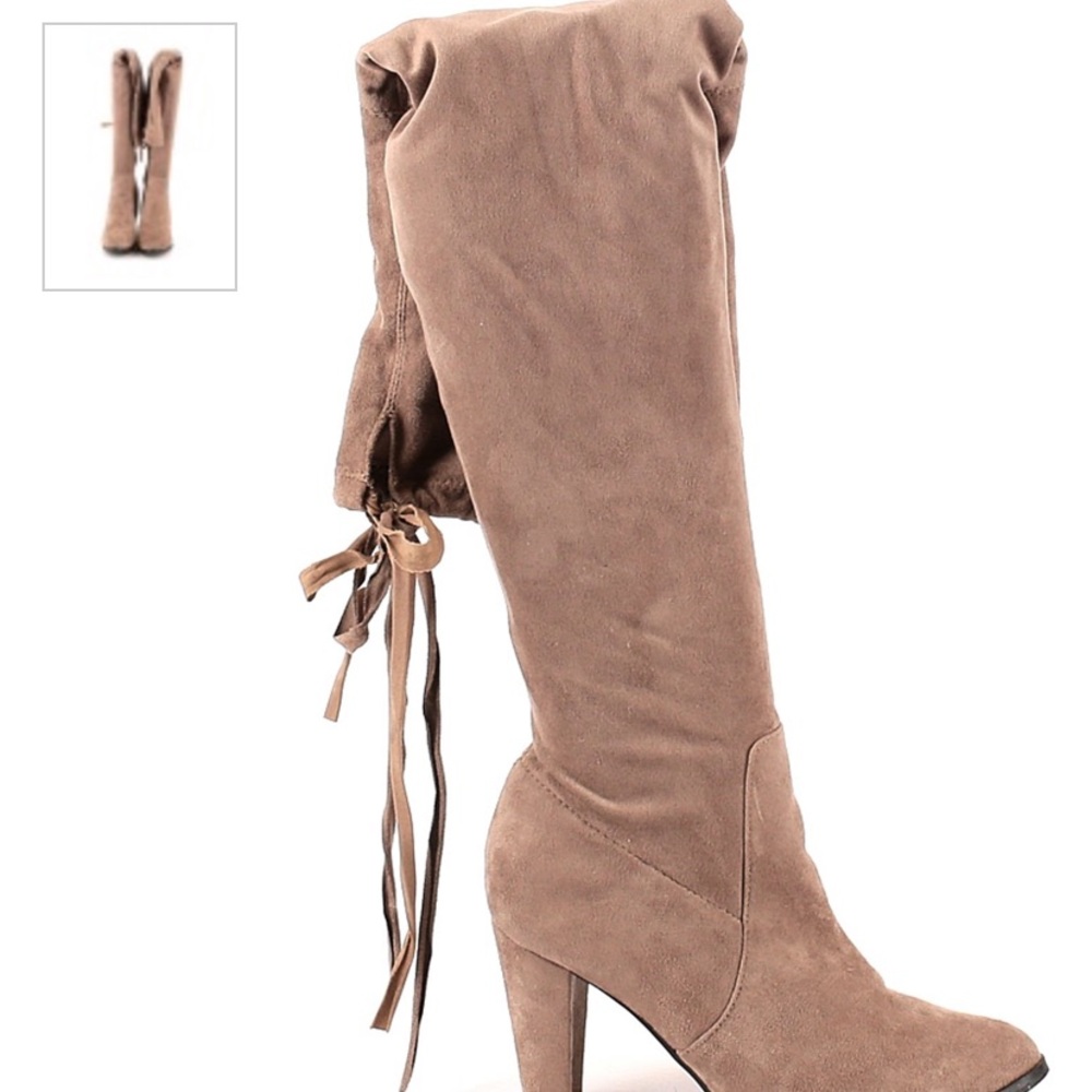 Tan suede over the knee boots🔥
